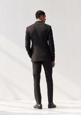 Asphalt Black Single Breasted Twill Blazer