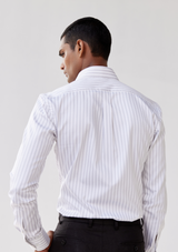 Albaster White and Grey Striped Shirt