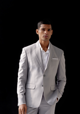 Soft Mist Grey Twill Blazer