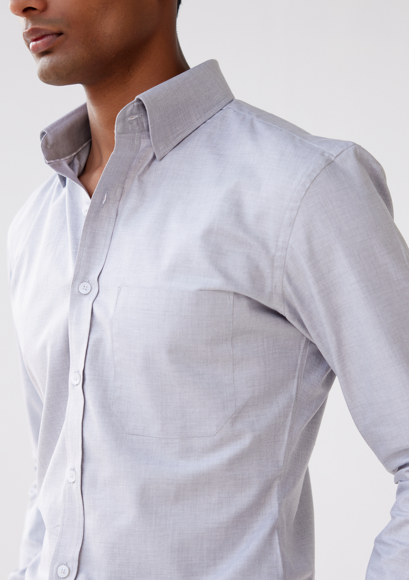 Smoky Argent Grey Twill Shirt