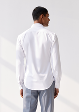 Ivory White Herringbone Bamboo Shirt