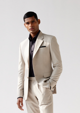 Pastel Grey Twill Blazer