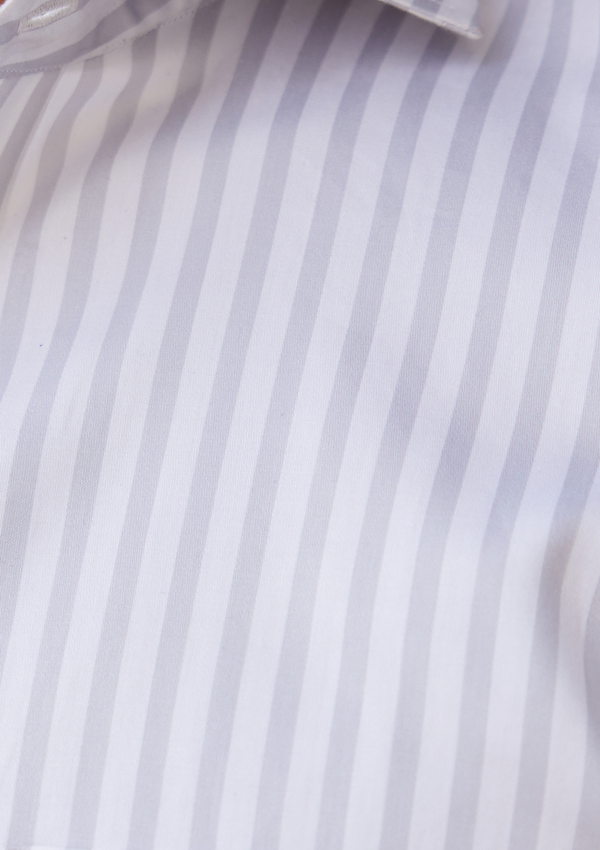 Albaster White and Grey Striped Shirt