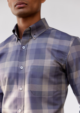 Lead Black and Muted Grey Dupplin Checked Shirt