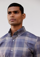 Lead Black and Muted Grey Dupplin Checked Shirt