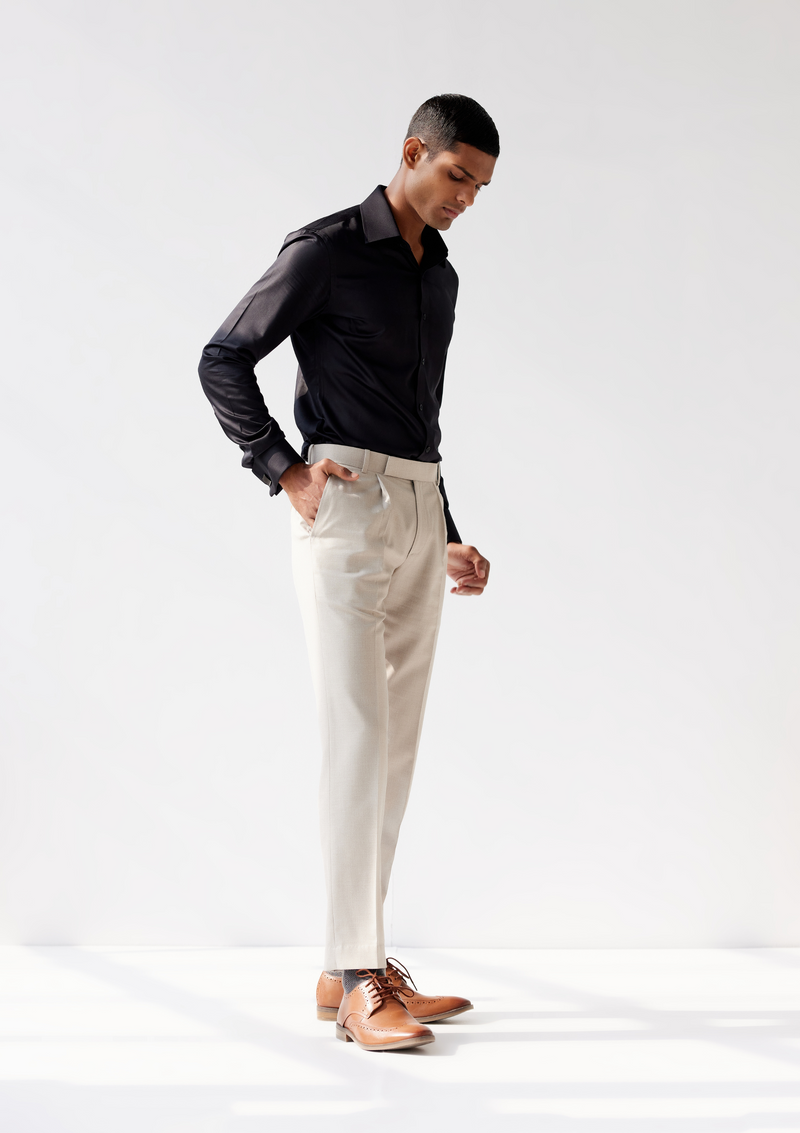 Pastel Grey Twill Trouser