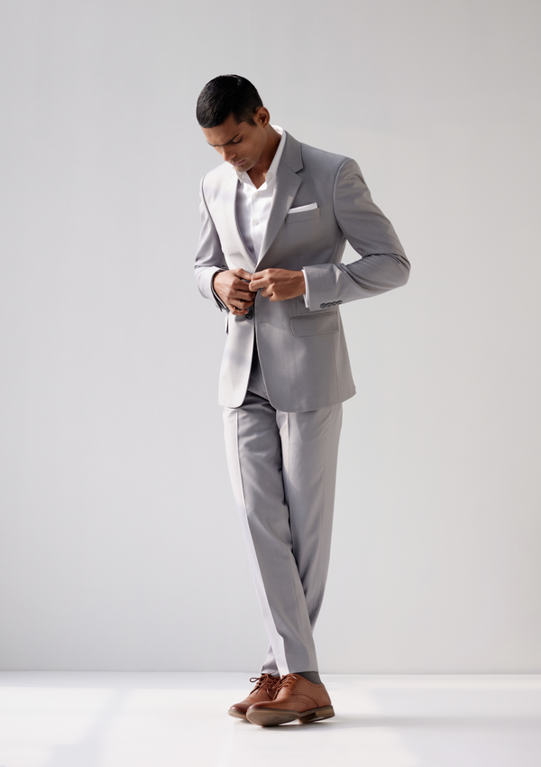 Soft Mist Grey Twill Blazer