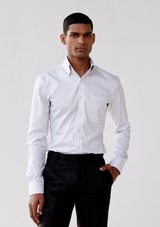 Moonlight Grey and White Gingham Checked Shirt