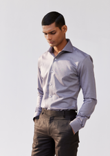 Textured Lead Grey Royal Oxford Shirt