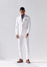 Pristine White Linen Twill Blazer