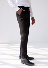 Coal Black Linen Twill Trouser