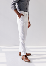 Pristine White Linen Twill Trouser