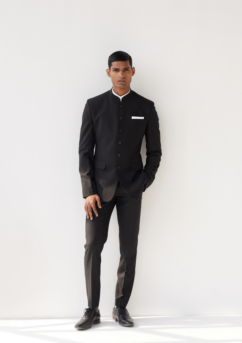 Black shop bandhgala blazer