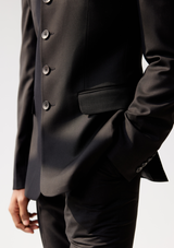 Asphalt Black Bandhgala Twill Blazer