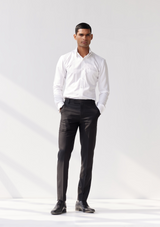 Asphalt Black Twill Trousers