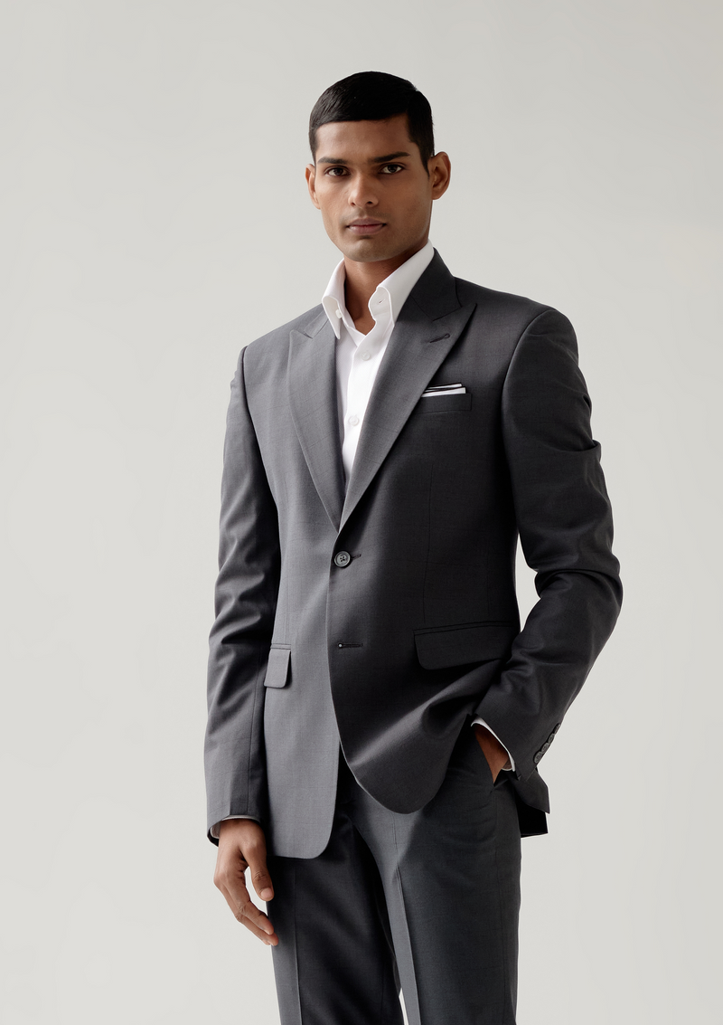 Porpoise Grey Herringbone Blazer